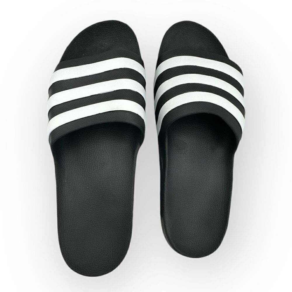 NWOT Adidas Mens Adilette Slides Sandals Black White Size 11